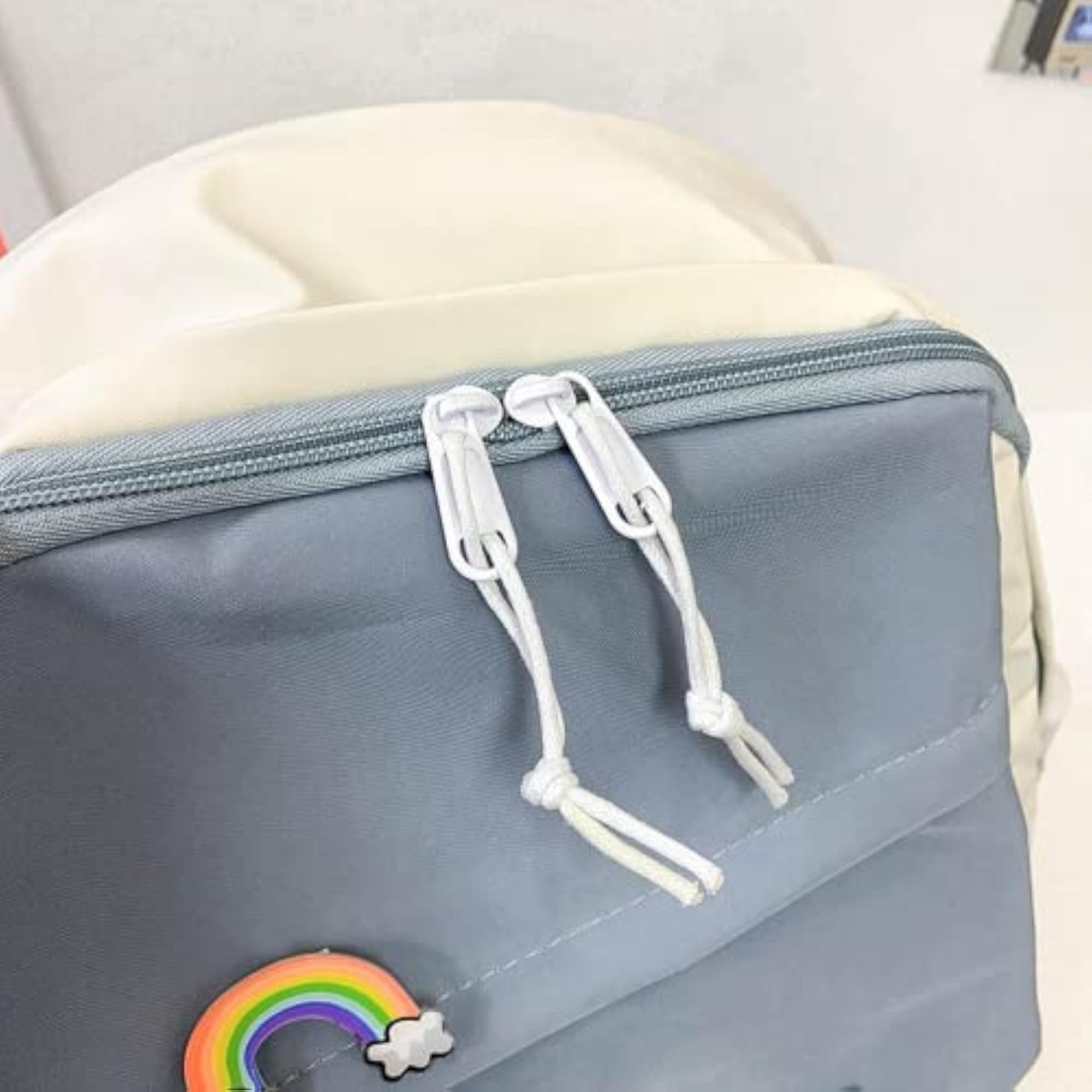 Cute Backpack with Pins and Bear Duck Pendant